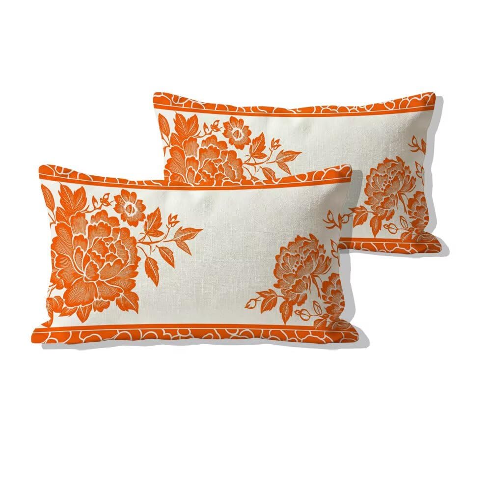 Lin rectangle taie d'oreiller imperméable 50x90 housse coussin salon de jardin extérieur