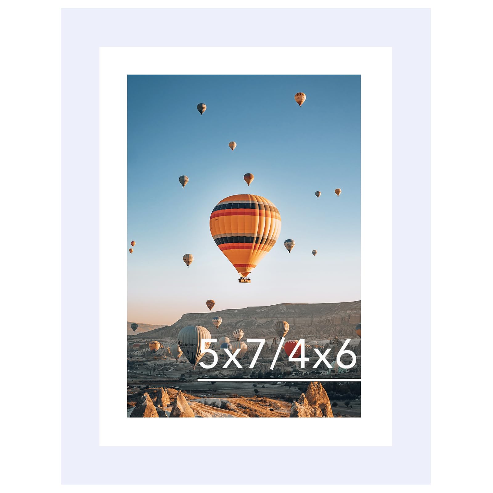 JCJMY 5x7 Picture Frame White with 4x6 Mat for Wall Hanging or Tabletop, Display Photo 4x6 with Mat or 5x7 Without Mat, 5 by 7 Wall Gallery Poster Photo Frame with Shatter Resistant Plexiglass, White