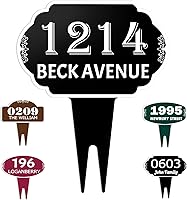Vista 12 de Letrero personalizado para dirección de casa, placa personalizada de aluminio para dirección del hogar, placas de números de casa para jardín