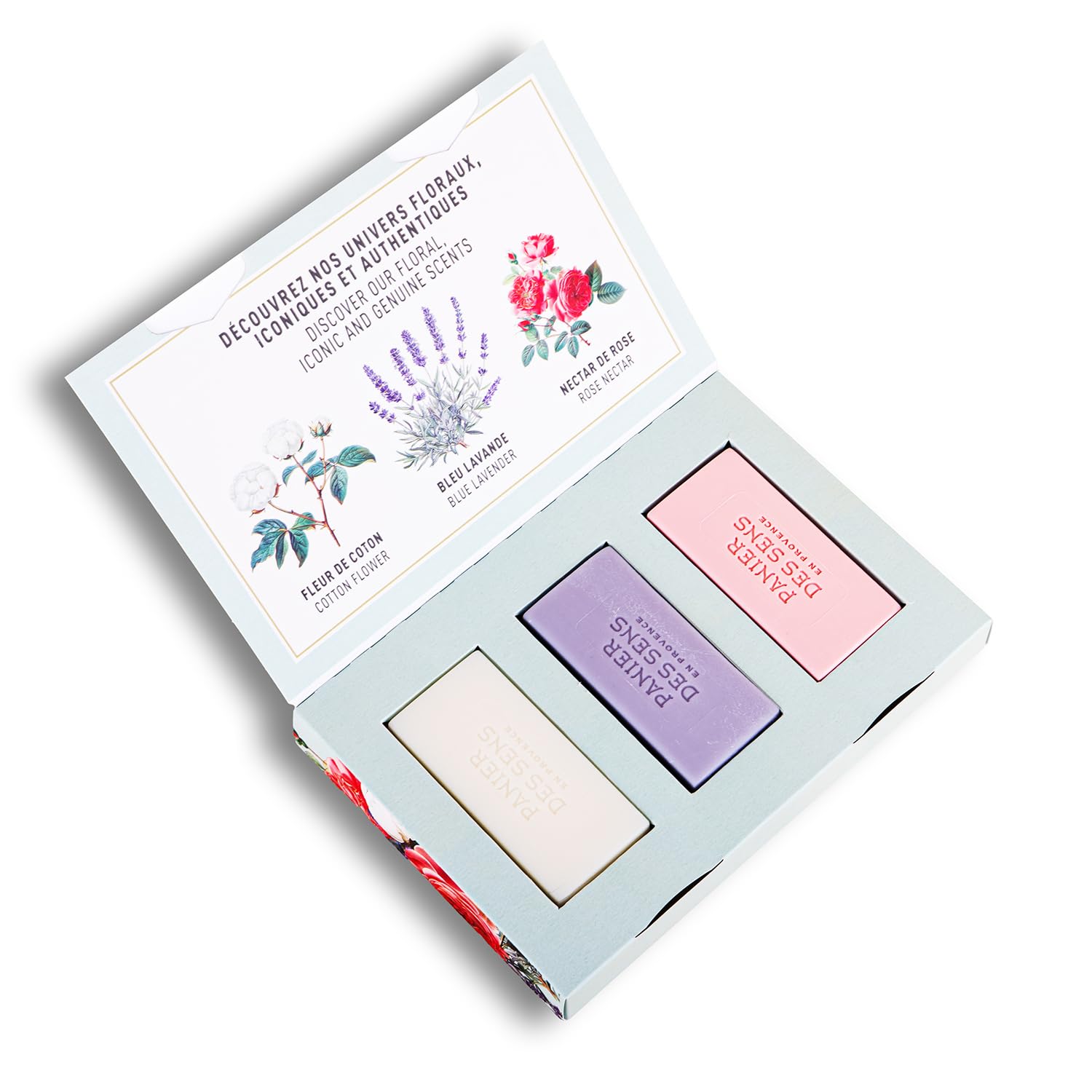 Panier des Sens - Bar Soap Gift Set for Women - Cotton, Rose, Lavender Soap Bars - Birthday Gift for Her - Hand & Body Soap Bars with Shea Butter - 97% Natural Ingredients - 3x3.5oz - Image 6