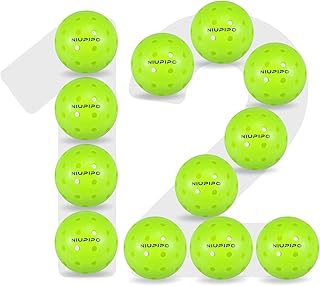 niupipo Pickleball Balls, Outdoor Pickleball Balls, USAPA Approved Pickle Balls for Tournament, High Elasticity & Durable, 3/6/12 Pickleball Balls Pack