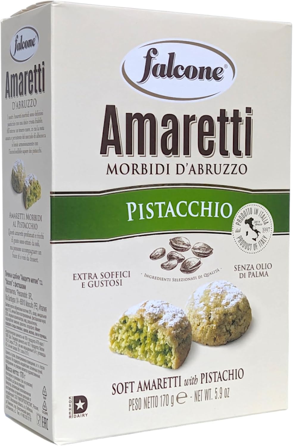 Italian Gourmet Weiche Amaretti Pistazie 12x 170g Polpa Gratis – Italienische Amaretti Morbidi d’Abruzzo Mandelgebäck Kaffeegebäck 2,04kg