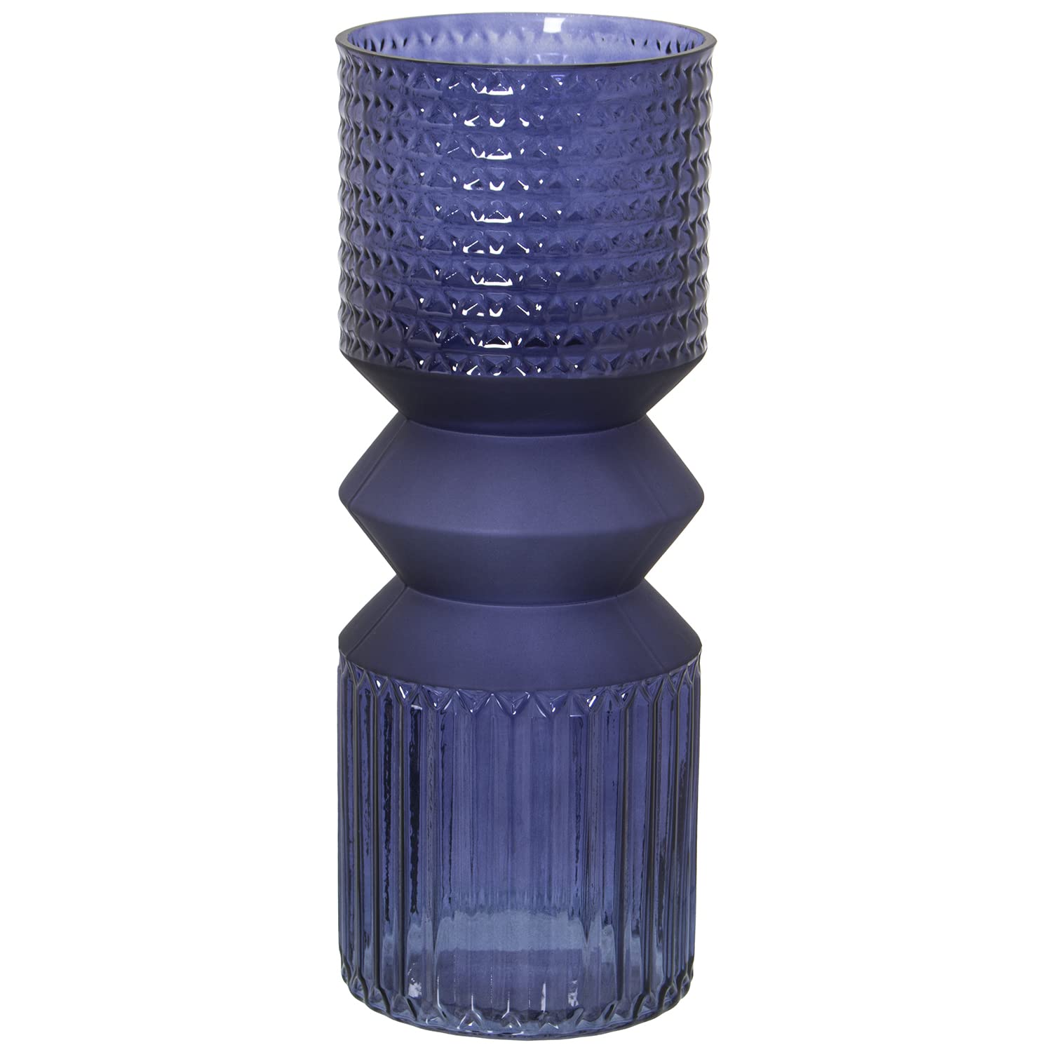JARRÓN CRISTAL AZUL °12X30CM