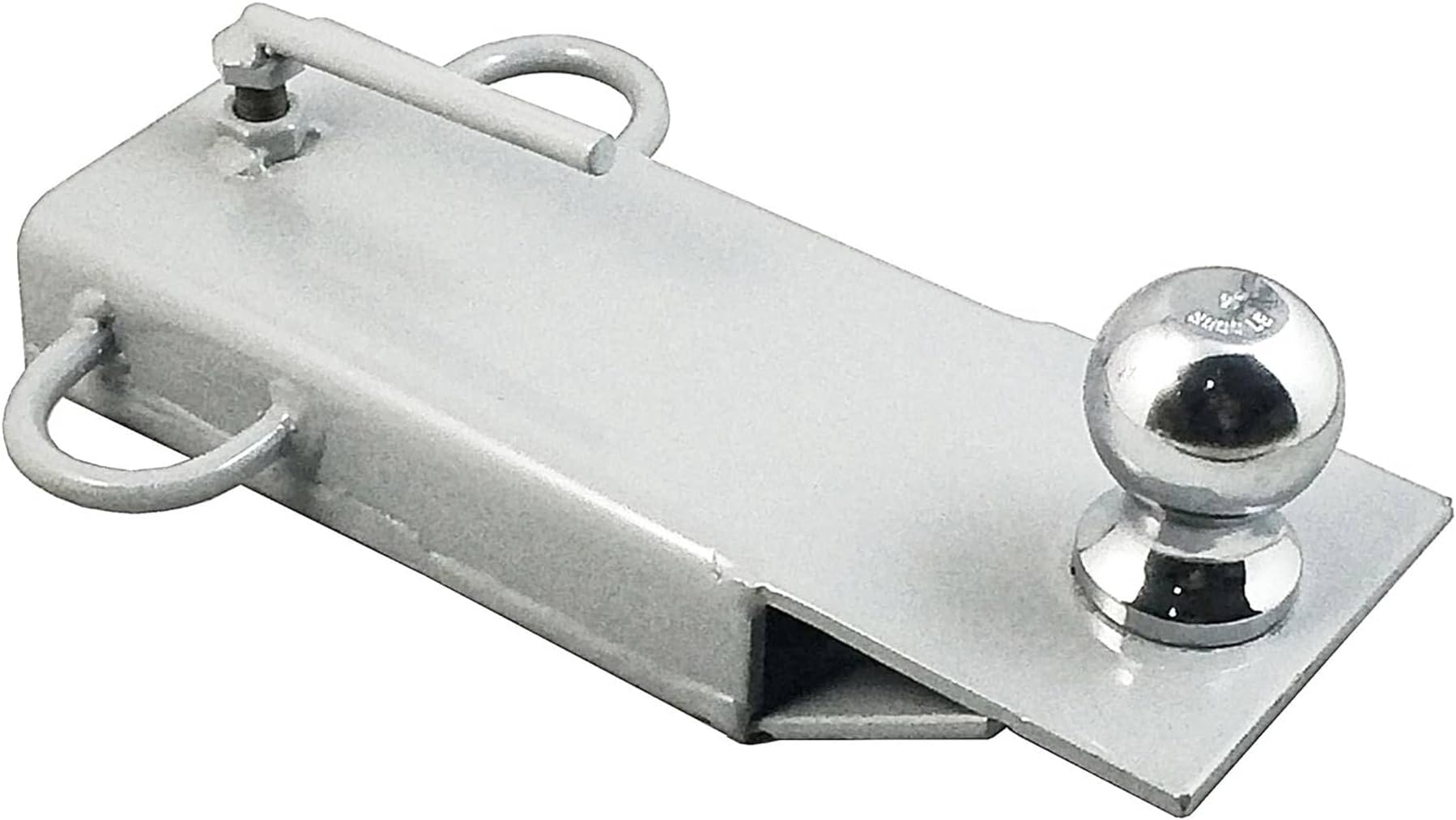Field Tuff Heavy Duty Ball Mount Attachment with 2 Steel Loops for Tractor Forks, Skid Loader, Forklift, or Any Forks up to 5 Inch, Silver