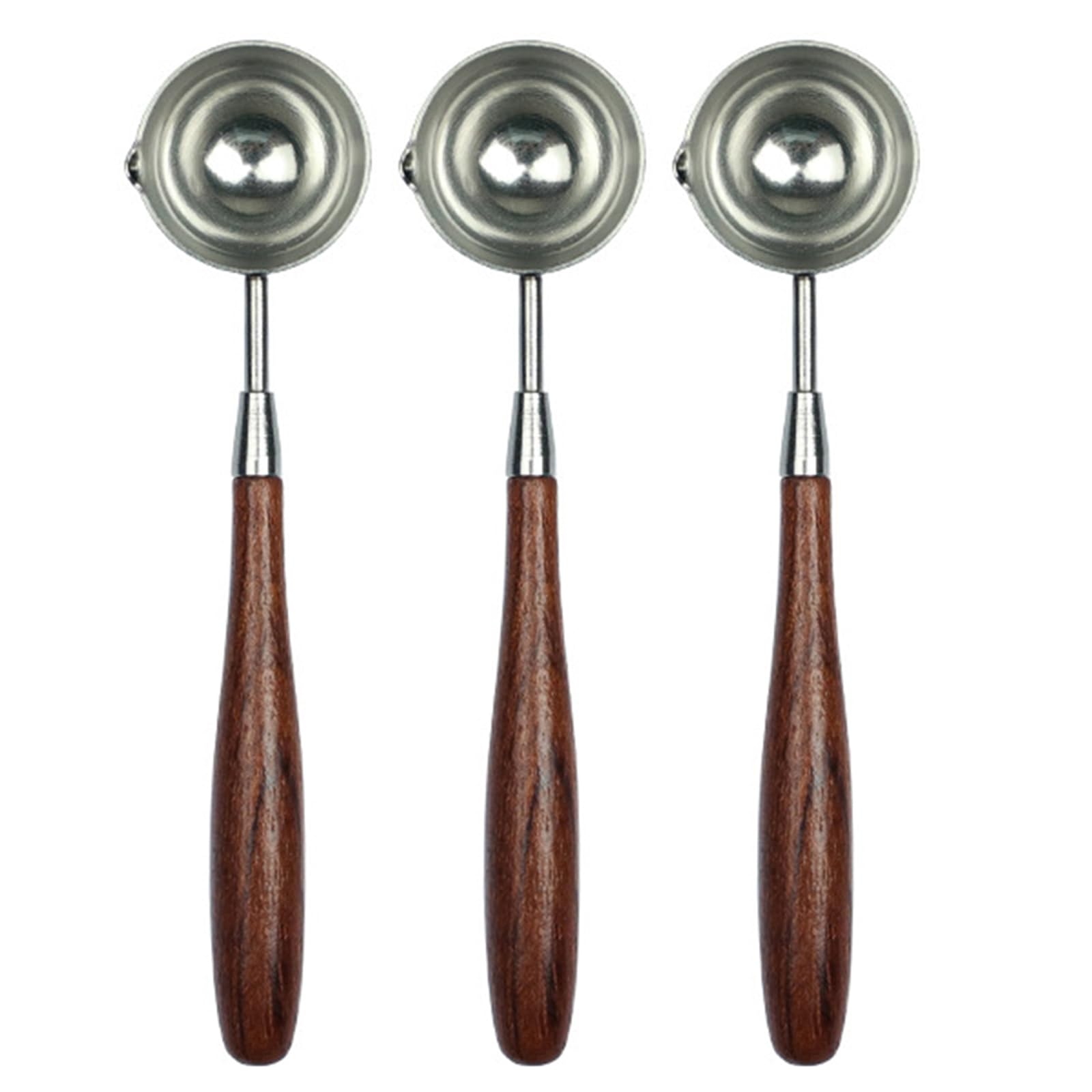 Kalttoy Silver 3 Pcs Metal Sealing Spoon Waxed Seal Spoon Waxed Sealing Stamp Melting For Scrapbooking Album Wedding Invitations
