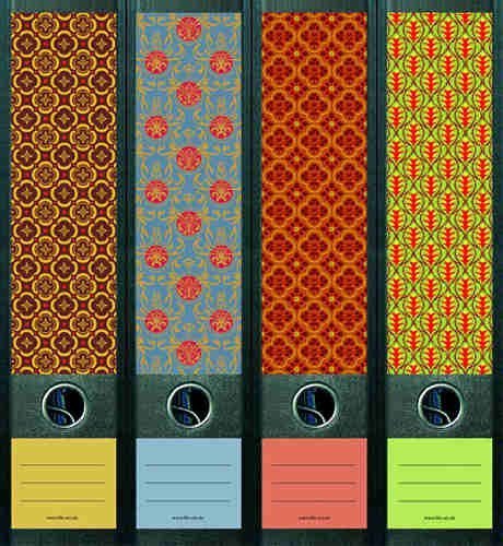 Étiquettes Dos Classeur Codiarts. - 12 Autocollants A4 Motif Stylos