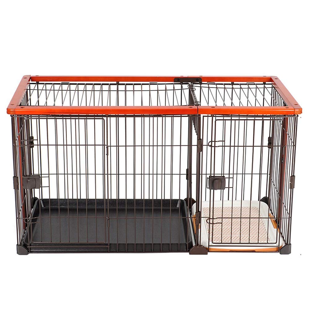 OPYTR Jaula Perro Perro Gato Cachorro Mascota Marco de Madera Portador de cajón con Bandeja pequeño Perro Grande Medio recintos Parque Infantil (tamaño : 111 * 54 * 64cm)