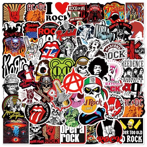 104 Autocollant de Rock Roll, Punk Musique Sticker Bomb Vinyle Pack pour Ordinateur Portable Skateboard Vélo Guitare Bagages