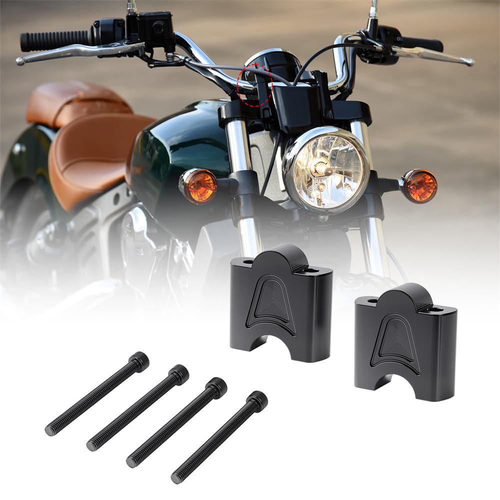 2 "podstawki Obrotowe Wsporniki Kierownicy Zestaw Przedłużający Pasuje Do Indian Scout Sixty Rogue Bobber 2015-2025 Zacisk Wspornika Kierownicy Riser zacisk Adapter