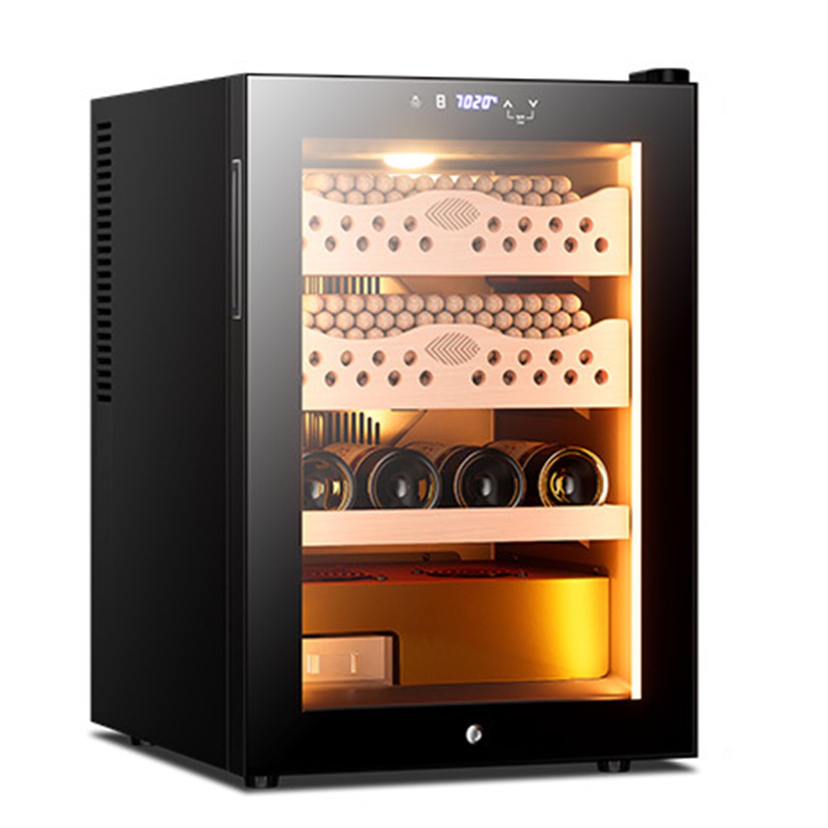 Humidoren Zigarrenschrank, 50 L Elektrischer Zigarrenhumidor, 300 Stück Zigarrenschrank Mit Kühlung, Heizung Und Feuchtigkeitsregelung, 4 Schubladen, Gewerbe/Haushalt,Winecabinet