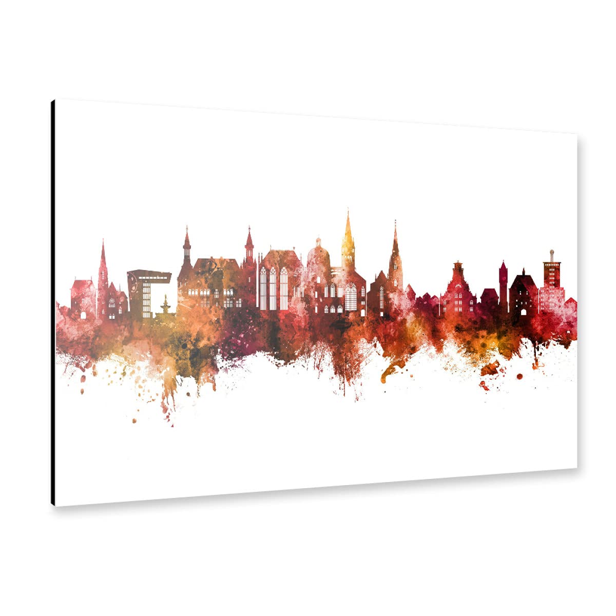 artboxONE Alu-Print 60x40 cm Aachen Germany Skyline Red von Künstler Michael Tompsett
