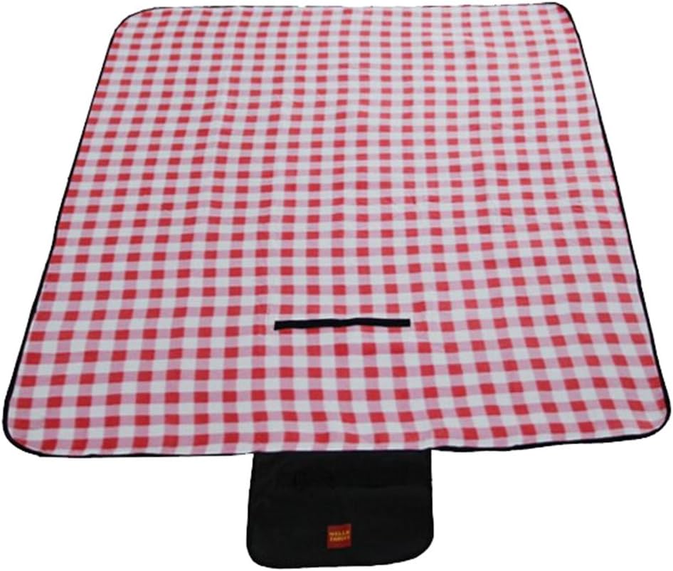 Red with White Plaid Dampproof Camp Outdoor Blanket Picnic Mat