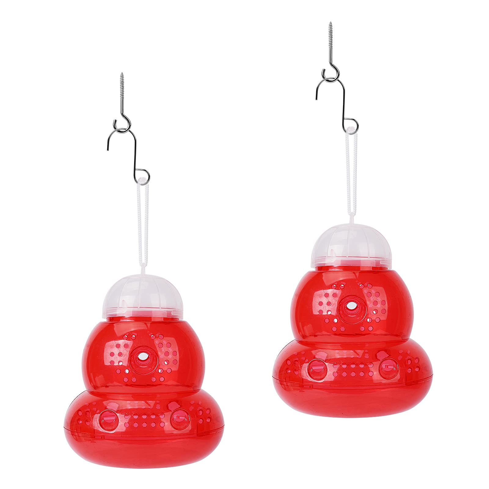 Plastic Red Wasp Gourd Shape for Outdoor Hanging,Garden,Reusable,2 Pack