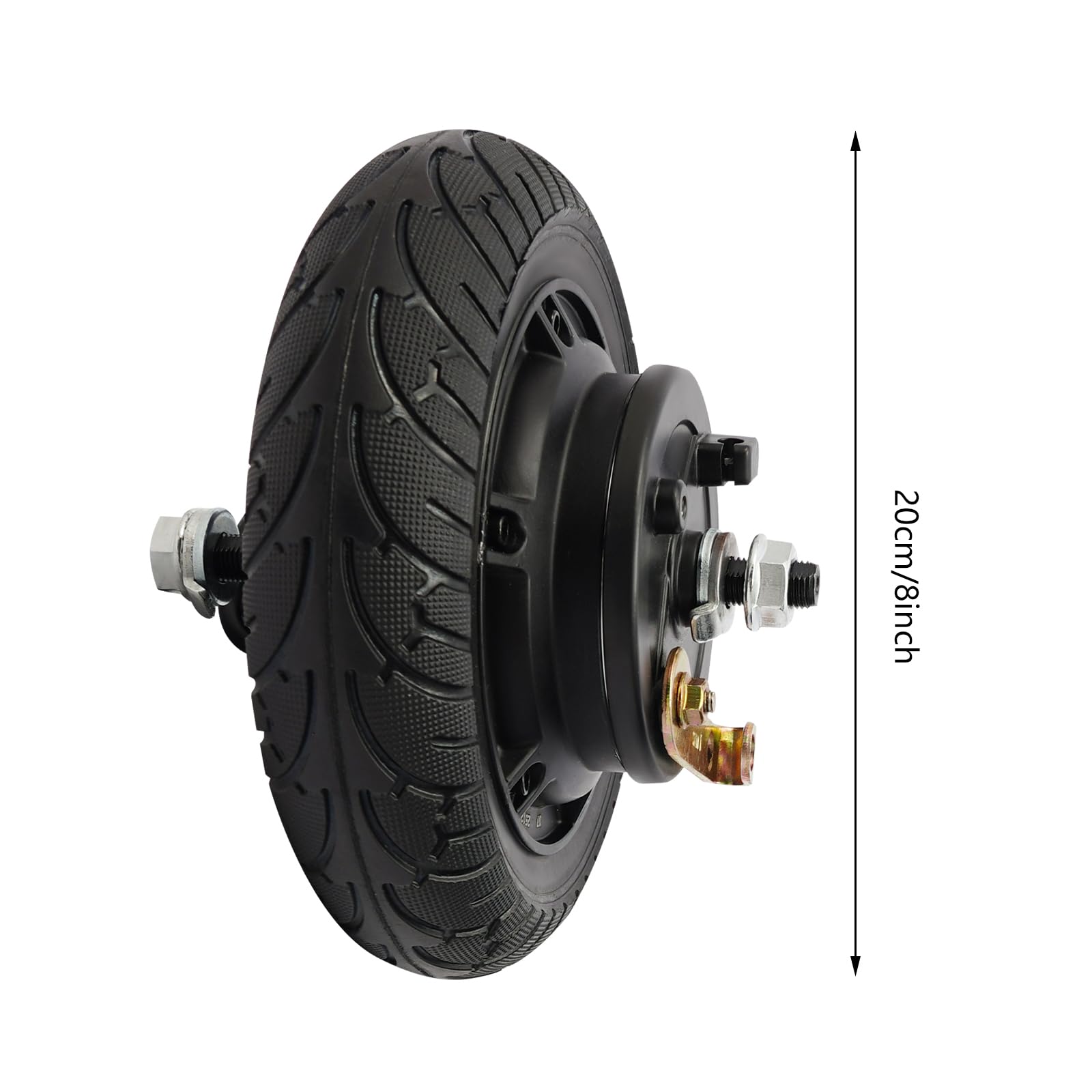 Motor de rueda de 8 pulgadas, kit de conversión de motor de 350W, kit de conversión de motor con marcha atrás, kit de conversión de motor eléctrico de CC de 24/36/48V, 740 rpm, interruptor de 3