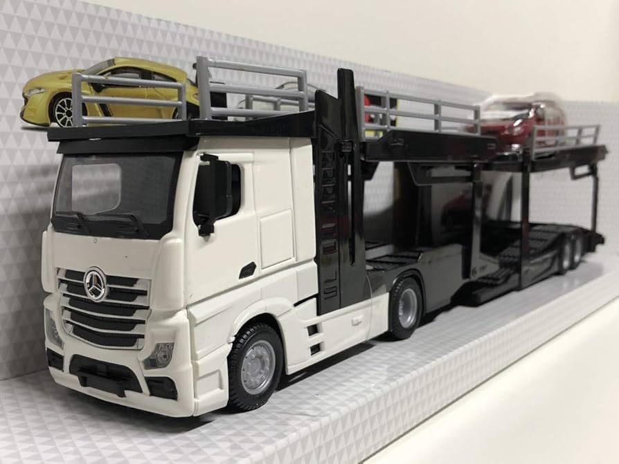 Amazon | Bburago 1/43 Mercedes Benz Actros キャリアカー ホワイト