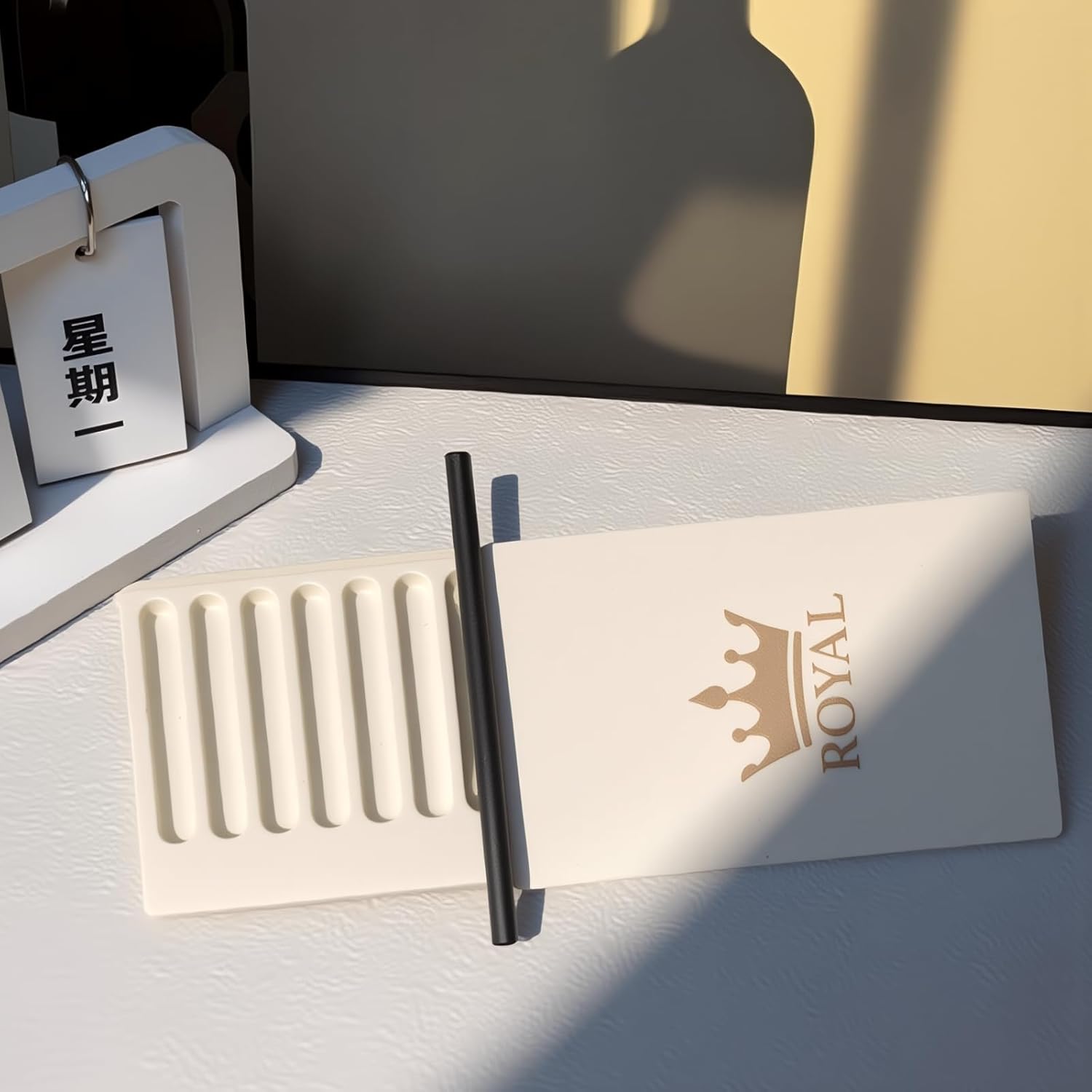 7-Compartment Storage Box with Metal Straw, Lockable Organizer with Anti-Slip Compartment Design, Crown Emblem, Portable Travel Case