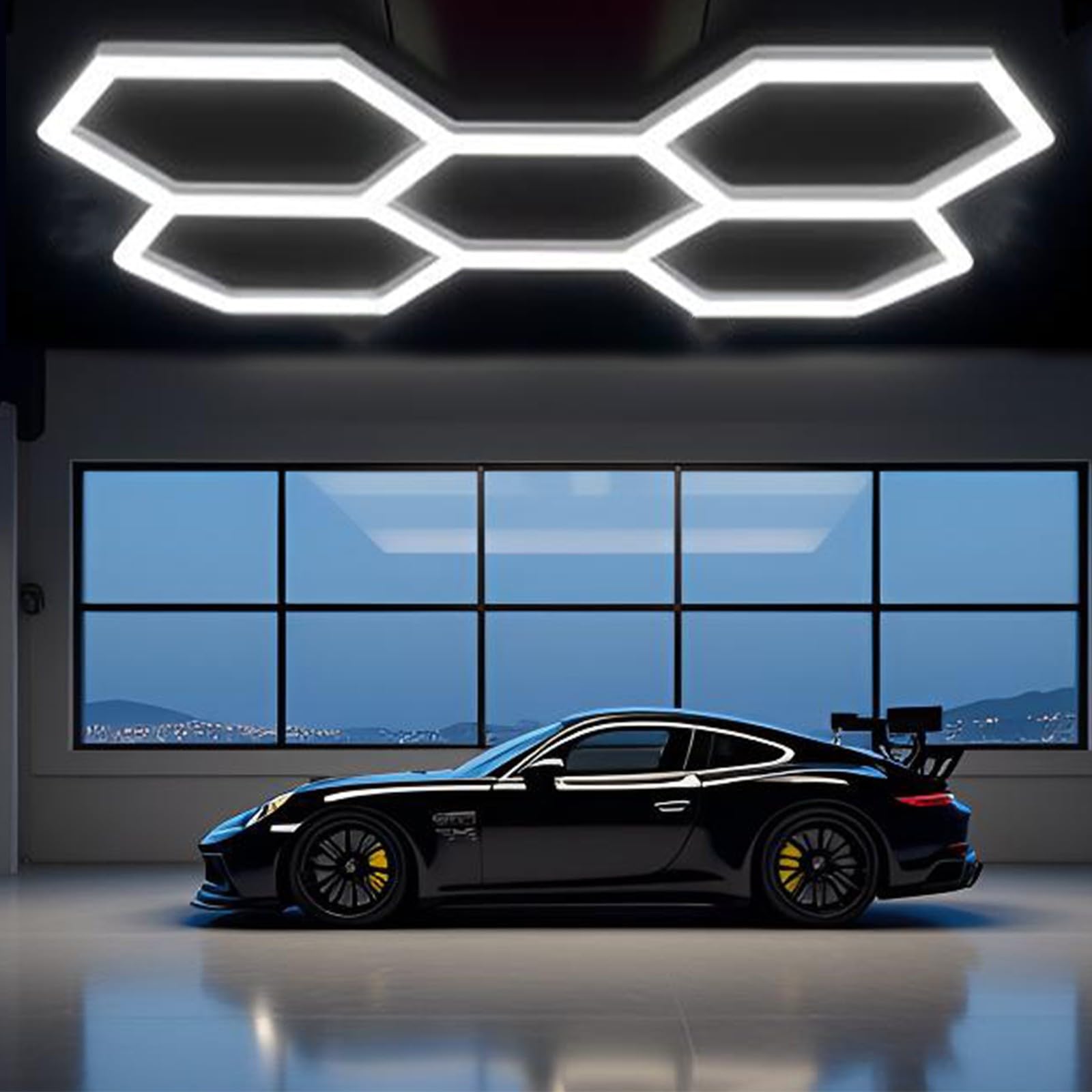 Hexagon LED Plafonniers, 5/14-Grille DIY Design de nid d'abeille, 6500K Ultra Lumière LED Lumières pour Garage, Ateliers, Salle d'exposition, Gym 5 HEX