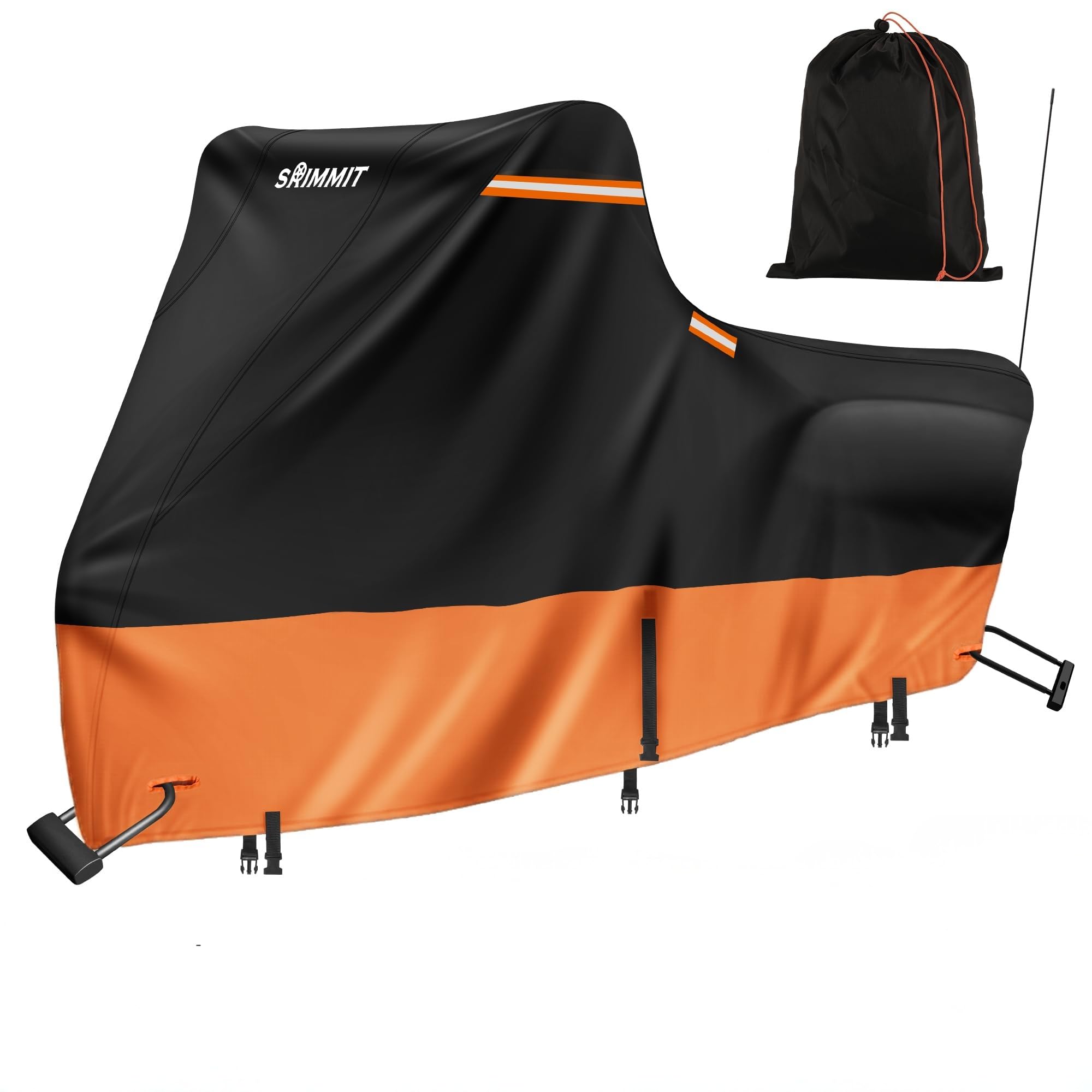 Funda impermeable para motocicleta para exteriores, 420D grande con caja lateral, se adapta a modelos Touring Road King Special, Street Glide, Road Glide, Heritage Classic (108 x 44 x 56 pulgadas,