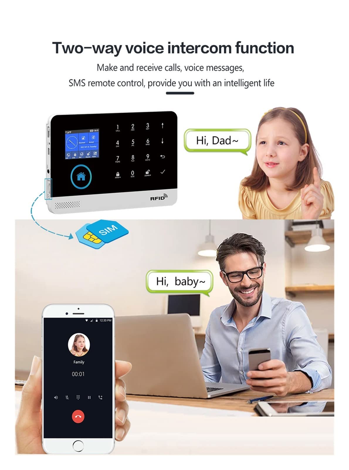 Sistema di allarme di sicurezza, PG-103 4G 3G GSM di allarme wireless Tuya SmartLife App. for sicurezza domestica Piring Sensore Smart Home Kit(Set-A)