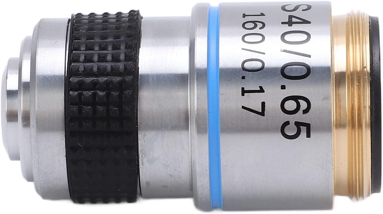 Fafeicy Achromatic Microscope Objective High Refractive Index Achromatic Objective Lens Wide Field of View for Microscope (S40/0.65)