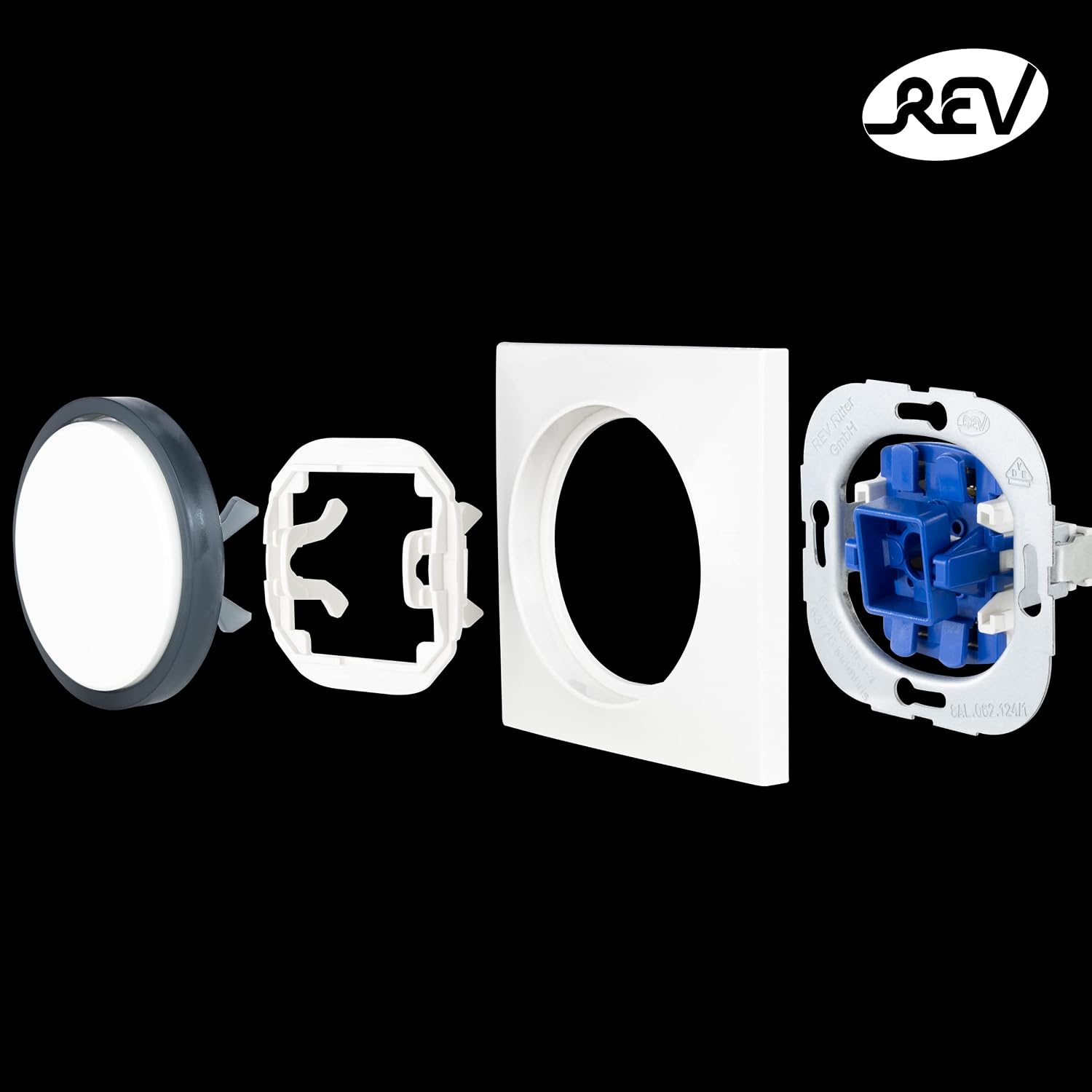 REV 0202830104 radius Triple Socket, Frame Light Switch, etc, White, 3-fach