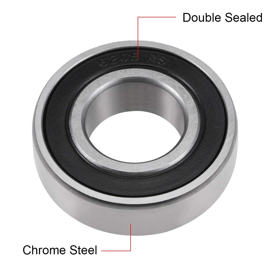 6205-2RS Ball Bearing 25x52x15mm Double Sealed ABEC-3 Bearings 5pcs