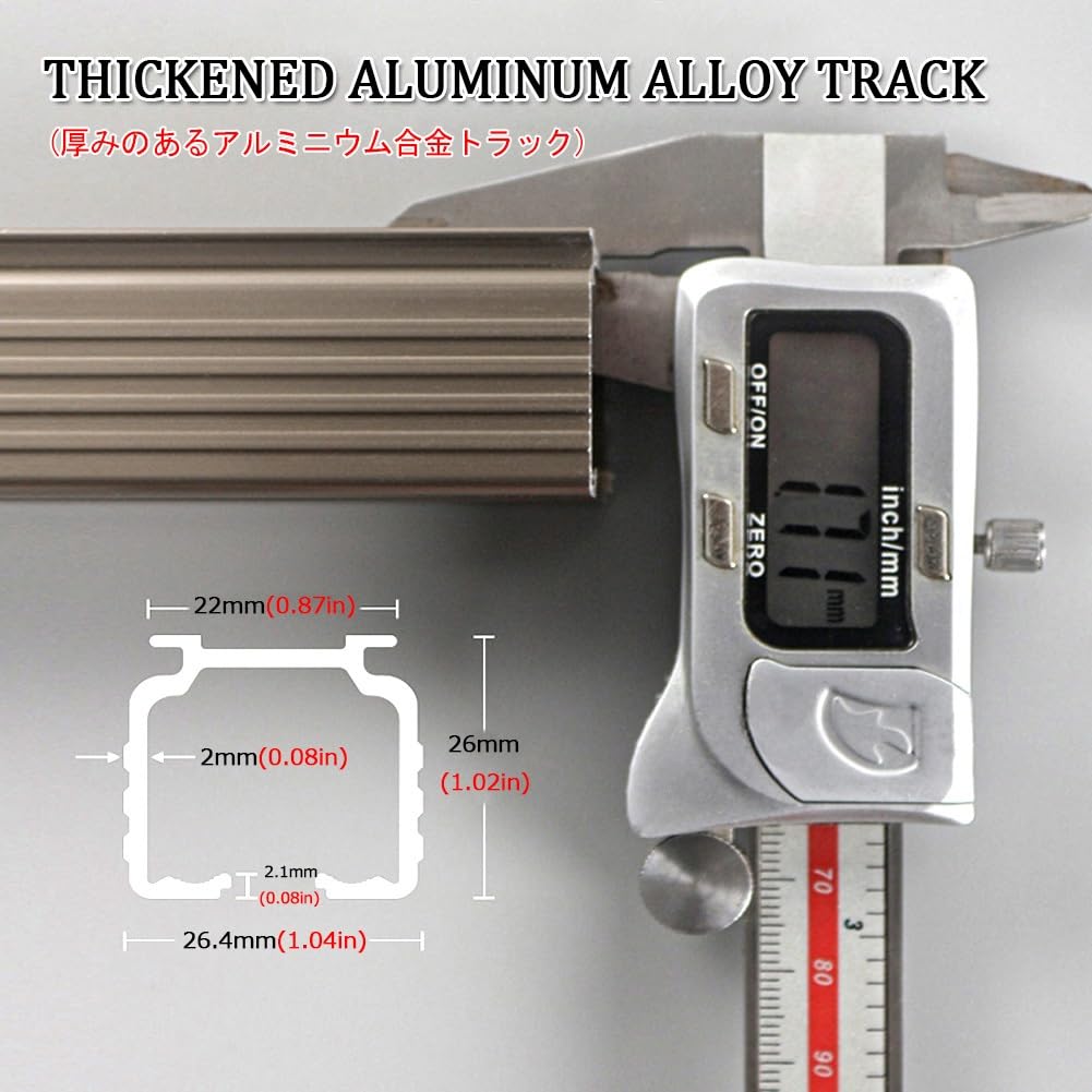 Doppelläufig Alluminio Vorhangschiene 2läufige Deckenschiene für Wohnzimmer Schlafzimmer & DuschabtrennungStumm 110m (470cm)
