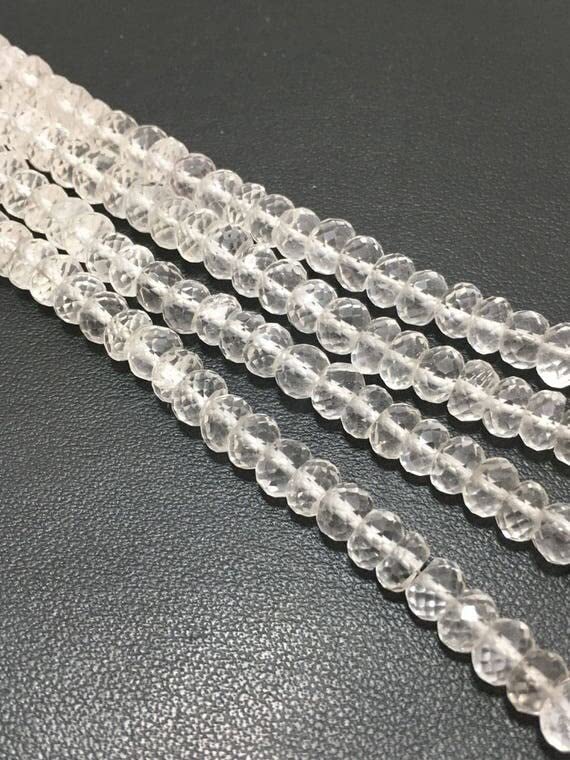 Crystal Quartz perles 6-7mm en cristal de roche pour réparer un collier