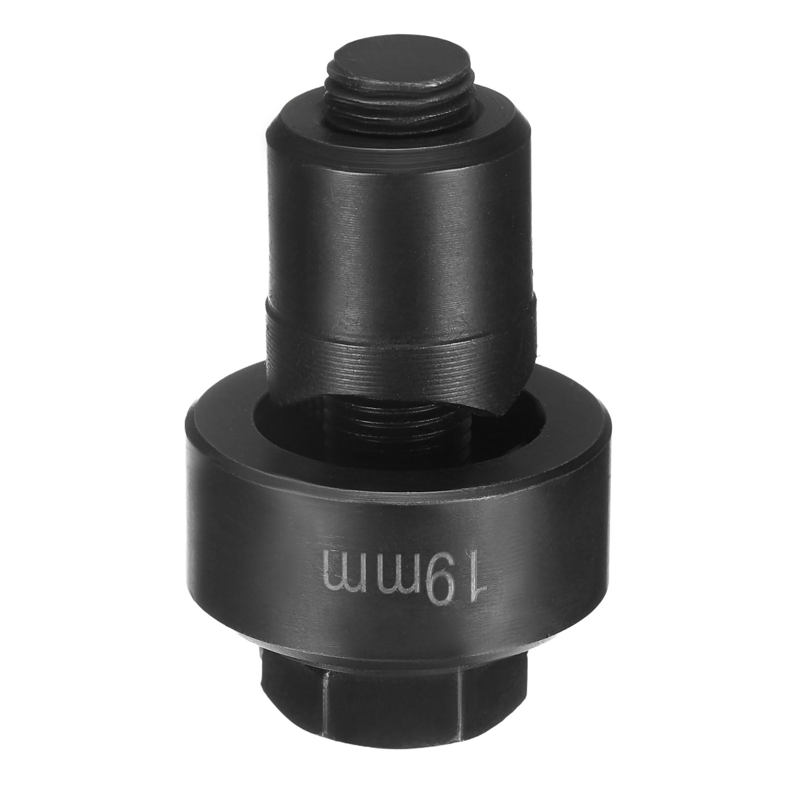 sourcing map Sheet Metal Punch Hole Punch 19mm Bearing Steel Precise Cutting Manual Knockout Kit with External Hex Shank for Metal Plate Sink Stainless Steel, Black