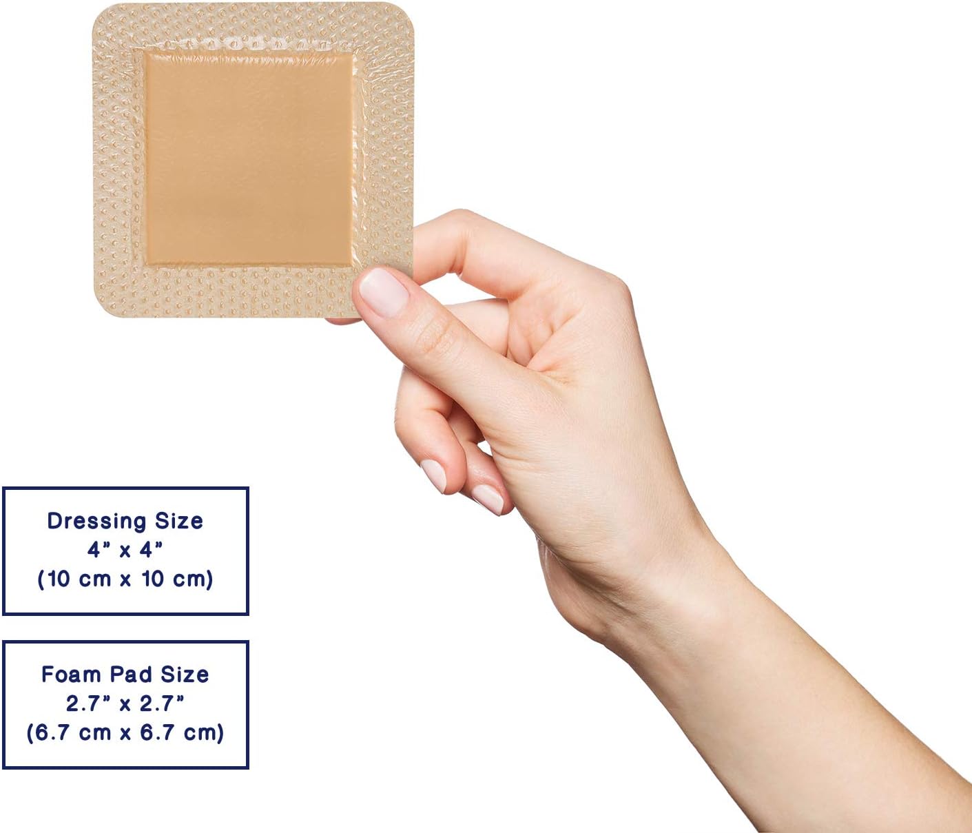 MedVance TM Silicone - Bordered Silicone Adhesive Foam Dressing Size 4"x4" (2.7"x2.7" pad), Box of 5 dressings : Health & Household