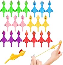 20 Pieces Slingshot Chicken Finger Slingshot Chicken Toy Rubber Elastic Stretch Bands for Children, Funny Toys Flight Gifts for Birthday Parties Easter and Christmas