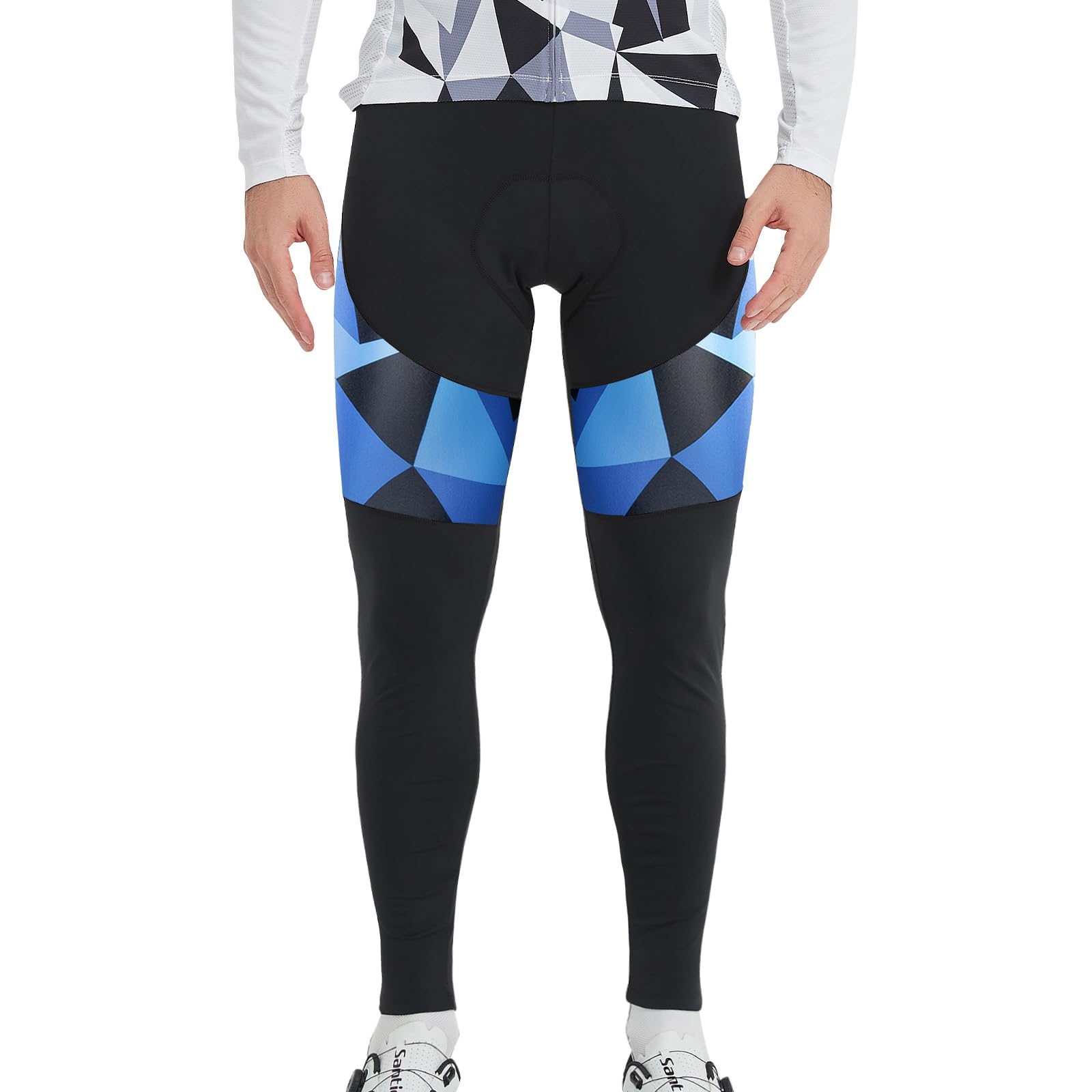 Santic Pantalon de Cyclisme Long rembourré pour Homme avec Rembourrage de l'assise