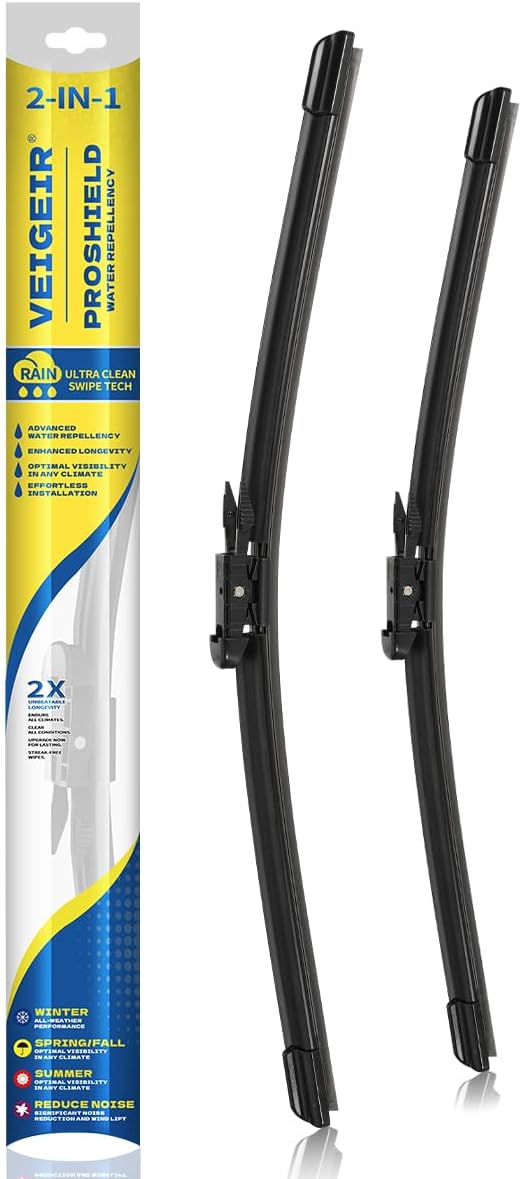 24"+19" Front Windshield Wipers, 2 Pack, Compatible with Volkswagen Jetta 2011-2023