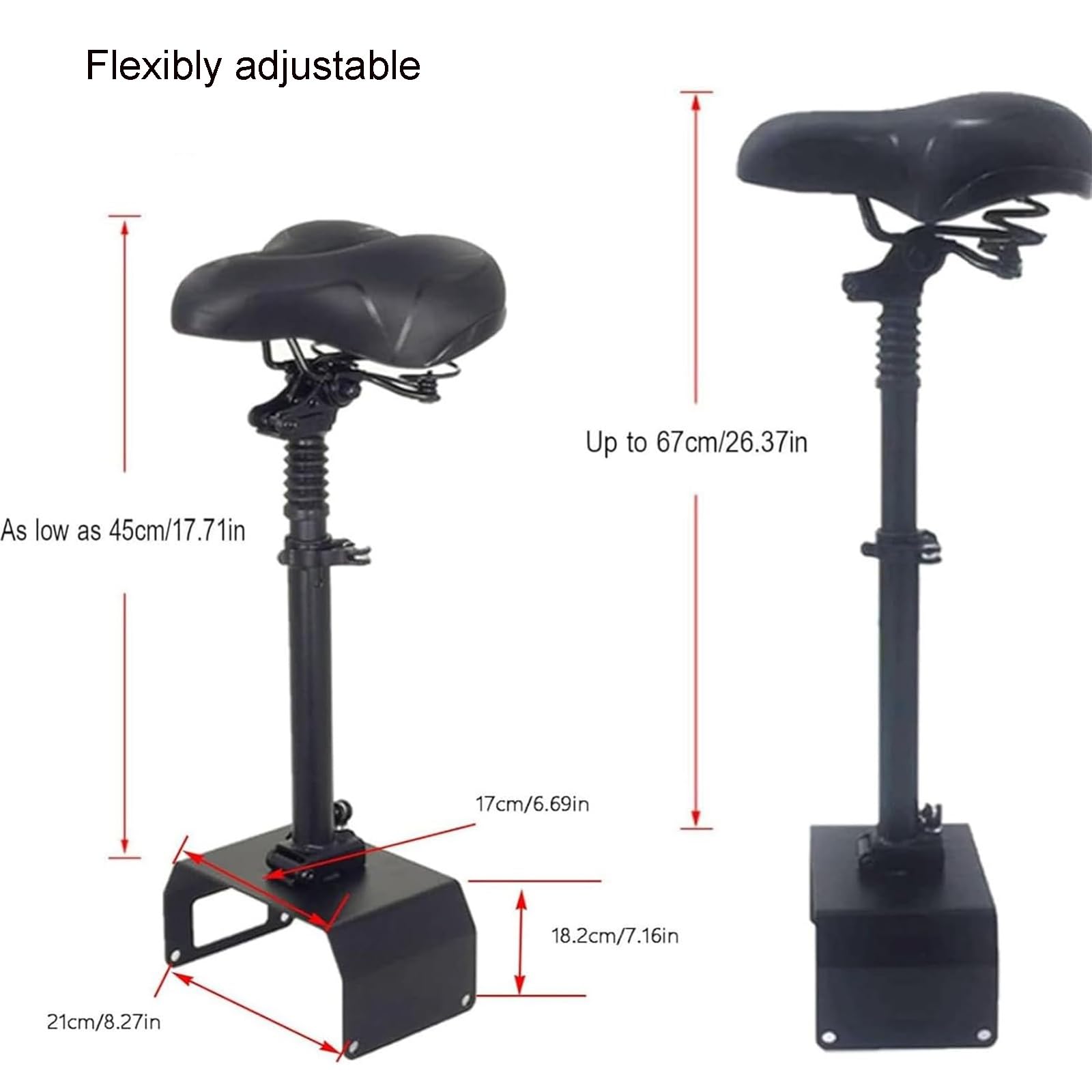 Générique Siege Trotinette Electrique, Selle Trottinette avec Double Ressort, Fixation De Siège De Scooter Pliable sans Perforation