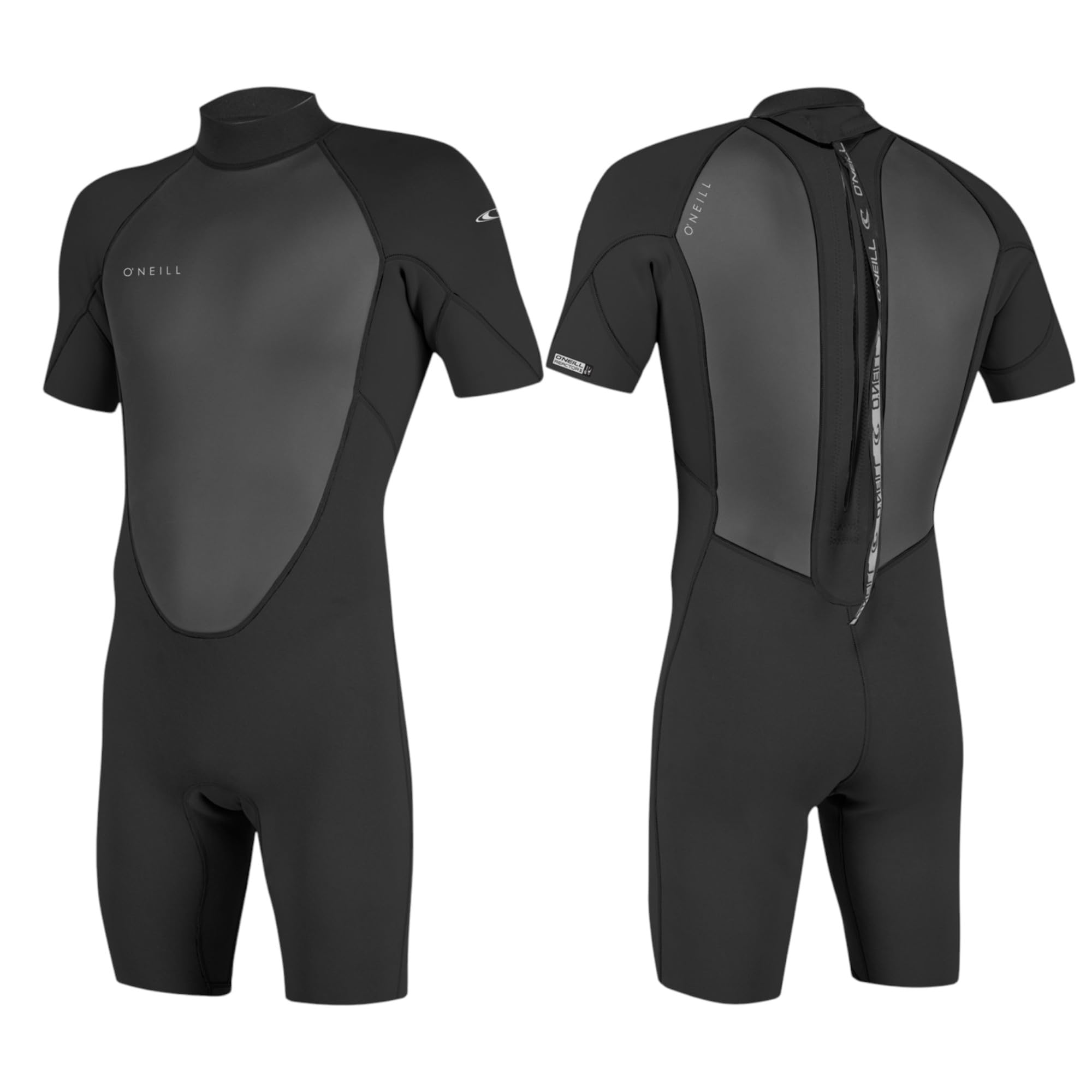 O'NEILL 2026 Mens Reactor-2 2mm Back Zip Shorty Wetsuit - Black/Black