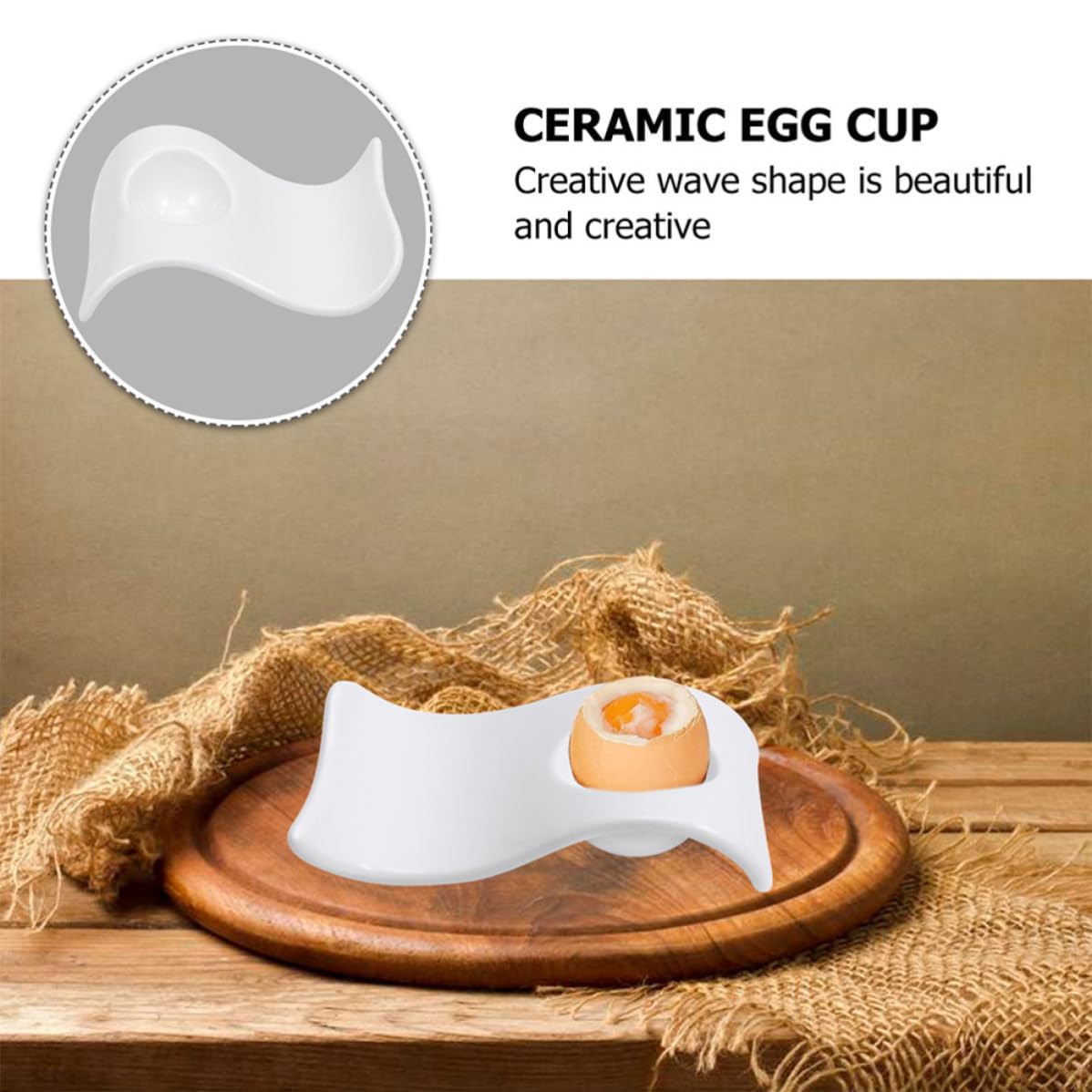 ibasenice Support à Œufs et Conservation des Œufs en Céramique 6 Pièces Blanc Coquetiers Élégants et Modernes Faciles à Nettoyer pour Petit-déjeuner