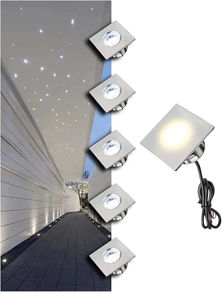 MALORY Recessed LED Deck Light, 4W 12V Low Voltage Landscape Lighting, Outdoor Step Stair Lights, Deck Lighting Wired for Outside Floor Yard (6PCS - 4000K)