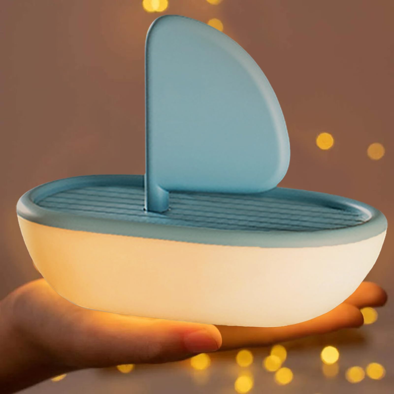 ipalmay Cute Musical Sailing Night Light, USB Rechargeable with Timer, Children's Room Fun Decoration Light - Image 2