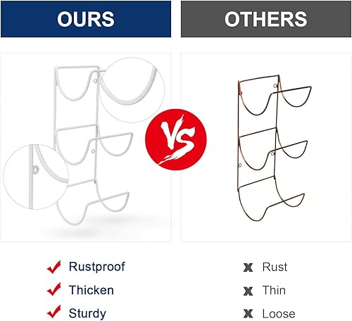 Miniatura 6 de NearMoon Toallero montado en la pared, 2 toalleros de metal + cesta de almacenamiento de toallas de mano, organizador de 3 niveles para toallas de