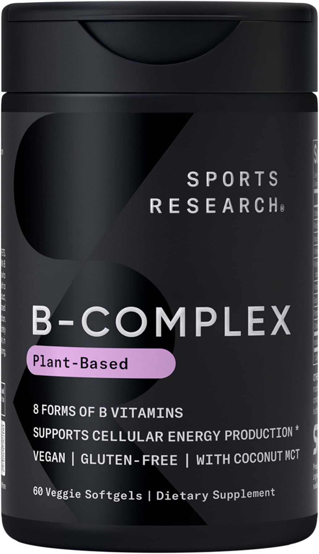 Vitamin B-Complex - Full Spectrum of B Vitamins with Methylated B12 & Folate - Gluten Free · Plant-Based · Non-GMO · Vegan-Friendly Formula - 60 Veggie Softgels