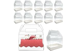 Roppolo 30-Piece Clear Roll Cake Gable Boxes