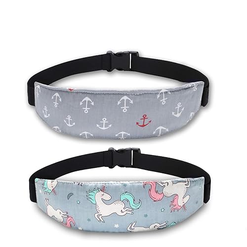 Miniatura 8 de Soporte para la cabeza del asiento de automóvil para bebé, correas de asiento de automóvil, correa de alivio de cuello para cochecito,