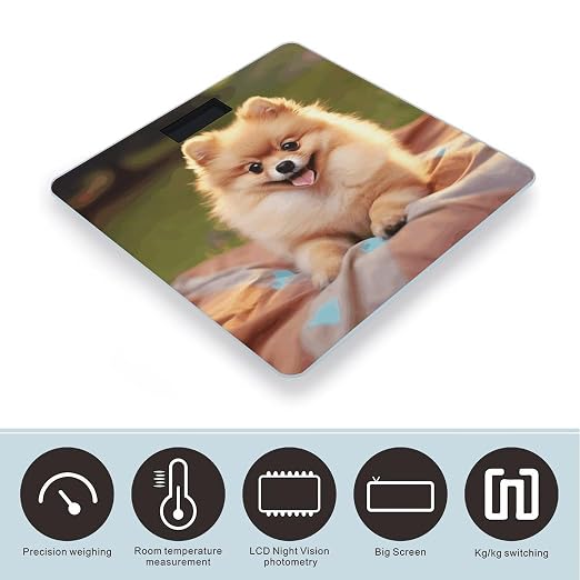 Balanza digital de baño para peso corporal, pantalla LCD grande, construcción en vidrio templado, precisión alta miniatura 3