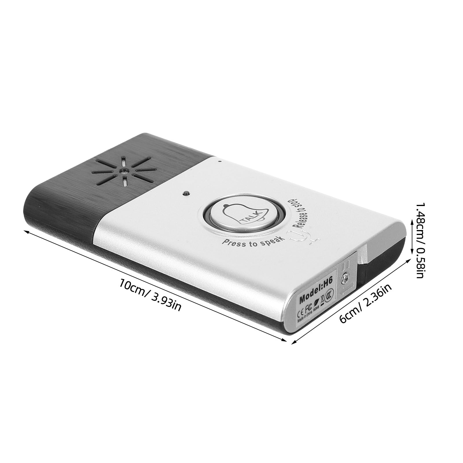 Healeved 1 paio di campanelli interattivi wireless con comando vocale - audio portatile con chiamata vocale per porta d'ingresso, ideale per anziani e camere da letto (batterie non incluse)