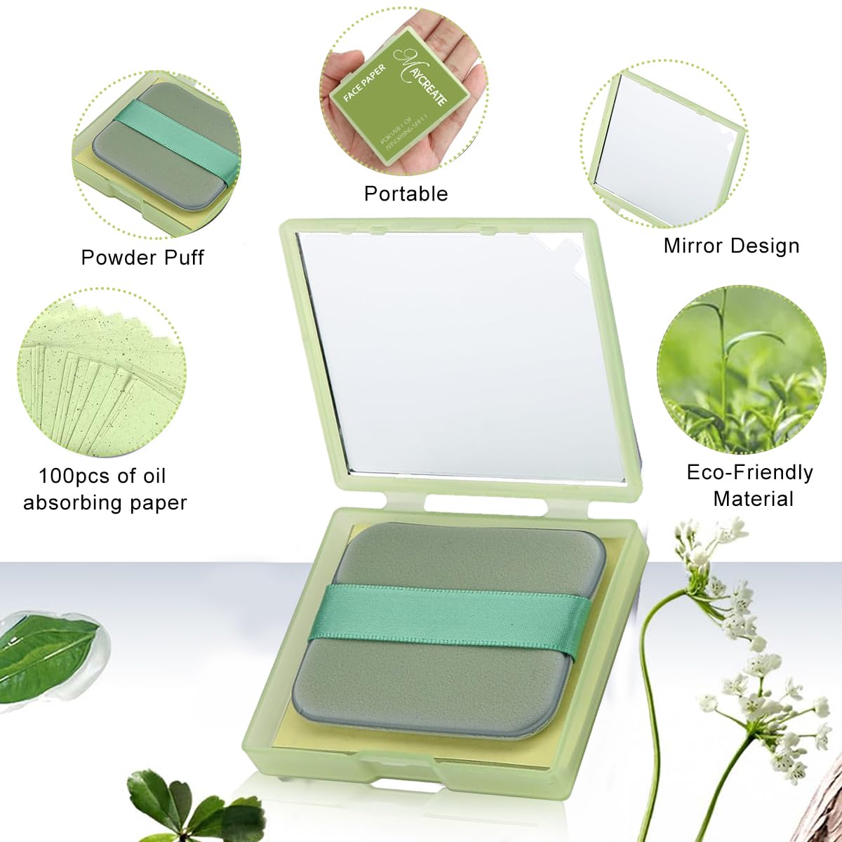 MAYCREATE Blotting Paper Green Tea Oil Control 100 Pcs for Oily Face 1