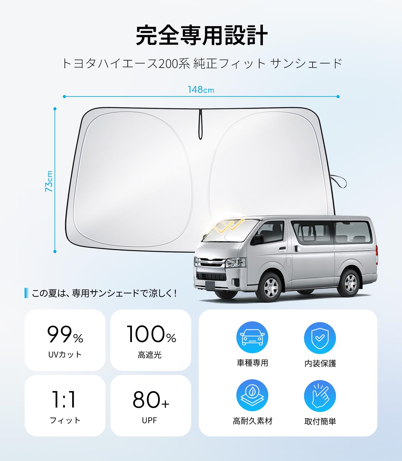 Amazon.co.jp: 【専用設計】Wigoo トヨタ ハイエース 200系 標準ボディ