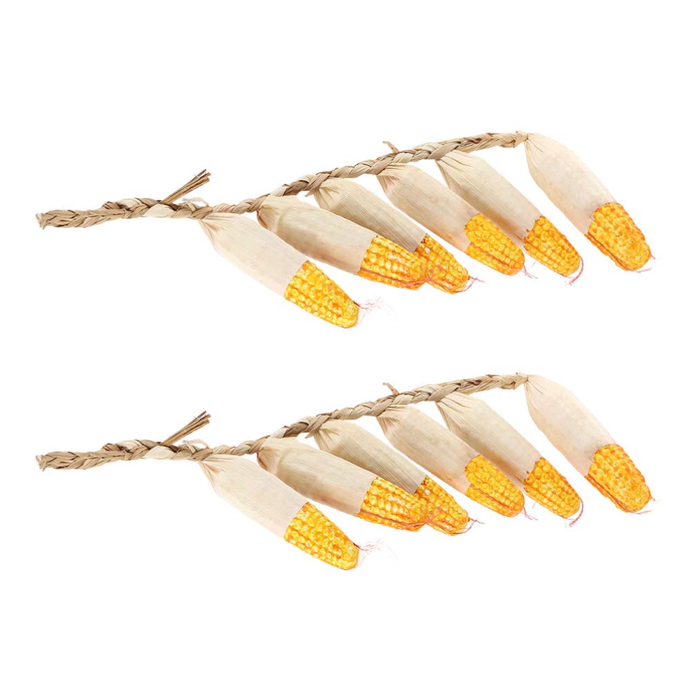 Happyyami 2 Pcs Corn Ornaments Hanging Realistic Corn Skewers Adornments Vegetable Adornments