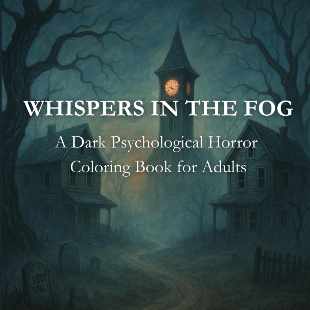 Whispers in the Fog: A Dark Psychological Horror Coloring Book for Adults