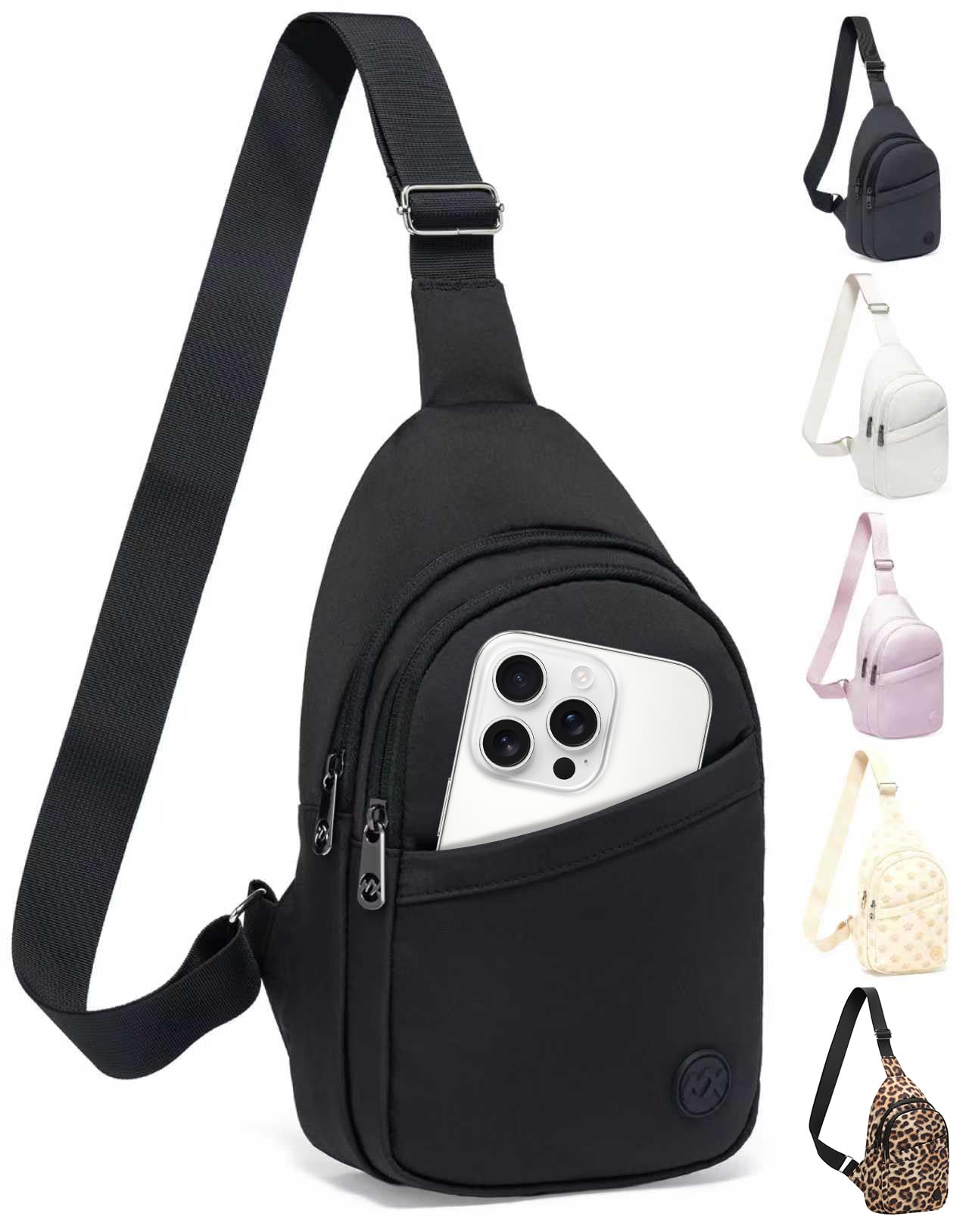 Crossbody Bags for Women Men Lightweight Sling Bag Fanny Packs for Travel Casual Outdoors Gifts for Family Black