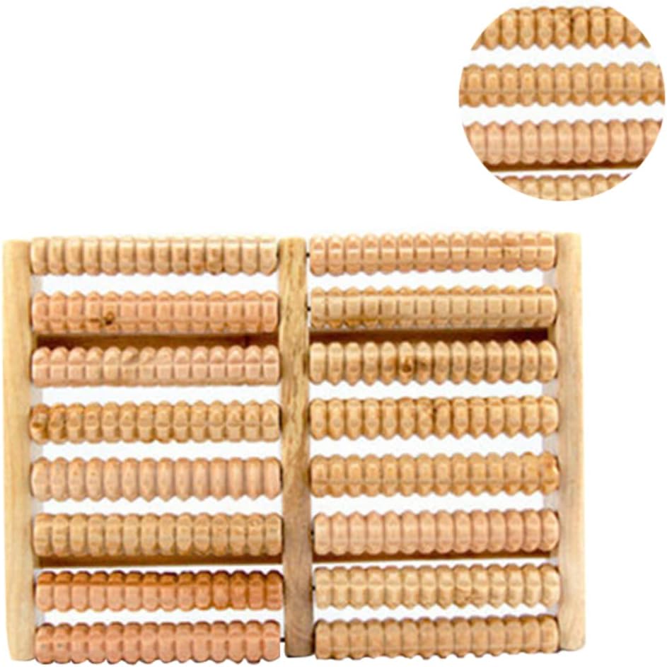 FOMIYES Row Wooden Foot Massager Roller Shiatsu Therapy Roller for Muscle Relief